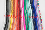 AFRICAN VINYL Beads Soft 4mm Heishi beads Clay Disc - 16 inch strand- 2 Strands Per Order- Assorted Colors