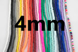 AFRICAN VINYL Beads Soft 4mm Heishi beads Clay Disc - 16 inch strand- 2 Strands Per Order- Assorted Colors