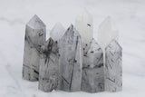 1 Pc Natural Tourmilated Quartz Obelisk Tower Point wand healing crystal