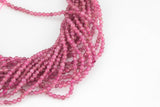 Natural Pink Tourmaline Beads Full Strands-15.5 inches-3.5mm- Nice Size Hole- Diamond Cutting, Nice and Sparkly- Faceted Round