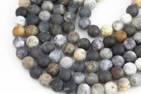 Natural Dendritic Opal Matte round sizes, 4mm, 6mm, 8mm, 10mm, 12mm - In Full 15.5 inch Strand- AA Quality Smooth Gemstone Beads