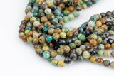 Natural Genuine Turquoise Beads - Full Strands-15.5 inches-4mm Nice Size Hole- Diamond Cutting,High Facets-Nice and Sparkly-Faceted Round