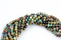 Natural Genuine Turquoise Beads - Full Strands-15.5 inches-4mm Nice Size Hole- Diamond Cutting,High Facets-Nice and Sparkly-Faceted Round