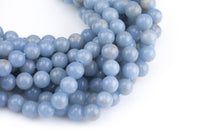 Natural Angelite Beads - Round - 6mm 8mm 10mm or 12mm - Full 15.5" 15.5 inch strands AAA Quality AAA Quality Smooth Gemstone Beads