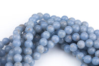 Natural Angelite Beads - Round - 6mm 8mm 10mm or 12mm - Full 15.5" 15.5 inch strands AAA Quality AAA Quality Smooth Gemstone Beads