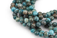 Natural Blue Mexican Crazy Laced Agate Round 4mm, 6mm, 8mm, 10mm, 12mm- Full 15.5 Inch Strand AAA Quality Smooth Gemstone Beads