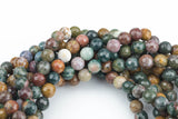 Natural Ocean Jasper High Quality in Faceted Round 6mm, 8mm, 10mm, 12mm -Full Strand 15.5 inch Strand Gemstone Beads