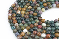 Natural Ocean Jasper High Quality in Faceted Round 6mm, 8mm, 10mm, 12mm -Full Strand 15.5 inch Strand Gemstone Beads