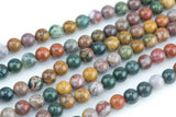 Natural Ocean Jasper High Quality in Round 6mm, 8mm, 10mm, 12mm -Full Strand 15.5 inch Strand AAA Quality Smooth Gemstone Beads