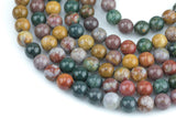Natural Ocean Jasper High Quality in Round 6mm, 8mm, 10mm, 12mm -Full Strand 15.5 inch Strand AAA Quality Smooth Gemstone Beads