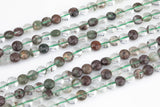 Natural Phantom Quartz- Full Strands-15.5 inches-5-6mm- Nice Size Hole- Diamond Cutting,High Facets-Nice and Sparkly-Faceted Coin