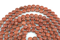 Natural Red Jasper- Full Strands-15.5 inches-6mm- Nice Size Hole- Diamond Cutting,High Facets-Nice and Sparkly-Faceted Coin Gemstone Beads