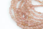 Natural Strawberry Quartz- Full Strands-15.5 inches-5mm- Nice Size Hole- Diamond Cutting,High Facets-Nice and Sparkly-Faceted Coin