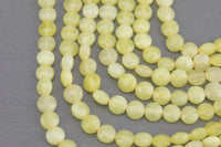 Natural Yellow Jade- Full Strands-15.5 inches-6mm- Nice Size Hole- Diamond Cutting,High Facets-Nice and Sparkly-Faceted Coin Gemstone Beads