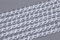 Natural Quartz Crystal- Full Strands-15.5 inches-6mm- Nice Size Hole- Diamond Cutting,High Facets-Nice and Sparkly-Faceted Coin