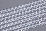 Natural Quartz Crystal- Full Strands-15.5 inches-6mm- Nice Size Hole- Diamond Cutting,High Facets-Nice and Sparkly-Faceted Coin