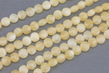 Natural Yellow Jade- Full Strands-15.5 inches-6mm- Nice Size Hole- Diamond Cutting,High Facets-Nice and Sparkly-Faceted Coin Gemstone Beads