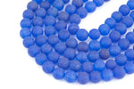 Sapphire Clear Jade- JADE Matte Round- 8mm -Full Strand 15.5 inch Strand AAA Quality