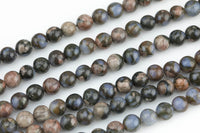 Natural Llanite Blue Opal Quartz Round Beads Healing Stone from Llano Texas 16" Strand 4mm, 6mm, 8mm, 10mm, 12mm- In Full 15.5 inch Strand