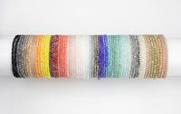 6pcs CUTE Stackable Tiny Petite Crystal Elastic Bracelets. High Quality Elastic. 3mm to 3.5mm