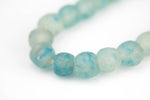 Recycled Glass Beads African Glass Beads - approx 14mm Light Aquamarine Beads - African Sea Glass - Made in Ghana