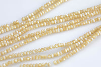 Natural Mother of Pearl, High Quality in Irregular Roundels-4mm- Full 16 inch strand- Gemstone Beads Shell Beads