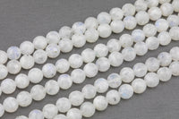 Natural Moonstone Beads Diamond Cut Facets 6mm 8mm Rainbow Moonstone Gemstone Loose Beads 15.5" - 16" full strands AAA Quality