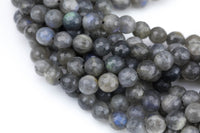 Natural Labradorite, AA High Quality in Faceted Round- 6mm, 8mm, 10mm Gemstone Beads