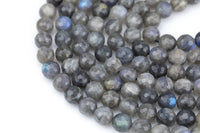 Natural Labradorite, AA High Quality in Faceted Round- 6mm, 8mm, 10mm Gemstone Beads