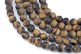 Natural Matte Tiger's Eye Tiger Eye High Quality in Matte Round- d 16" Strand, 4mm, 6mm, 8mm, 12mm, or 14mm Beads- Gemstone Beads