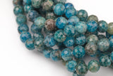 Natural Apatite Diamond Cut Facted Round sizes 8mm, 10mm- Full 15.5 Inch strand AAA Quality Smooth Gemstone Beads