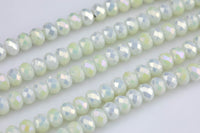 6mm or 8mm Crystal Rondelle -2 or 5 or 10 STRANDS- Mystic Vanilla AB