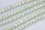 6mm or 8mm Crystal Rondelle -2 or 5 or 10 STRANDS- Mystic Vanilla AB