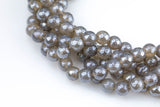 Natural Mystic Gray Agate, Faceted Round sizes 4mm, 6mm, 8mm, 10mm, 12mm- Full 16 inch strand AAA Quality Gemstone Beads