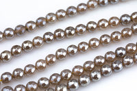 Natural Mystic Champagne Agate, Faceted Round sizes 4mm, 6mm, 8mm, 10mm, 12mm- Full 16 inch strand Gemstone Beads