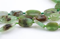 Natural Australian Chrysoprase Beads. Chrysoprase Flat Oval Nuggets . 8x12mm- Slightly Graduated Full 16 inch Strand- AAA Grade