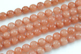 Faceted Light Tangerine Jade Beads in Faceted Round - 6mm 8mm 10mm 12mm - Full Strand 15.5 inches AAA Quality