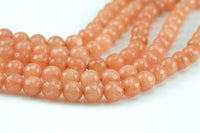 Faceted Light Tangerine Jade Beads in Faceted Round - 6mm 8mm 10mm 12mm - Full Strand 15.5 inches AAA Quality