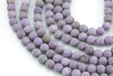 Dark Lilac - JADE Matte Round- 6mm 8mm 10mm 12mm-Full Strand 15.5 inch Strand AAA Quality