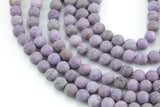 Dark Lilac - JADE Matte Round- 6mm 8mm 10mm 12mm-Full Strand 15.5 inch Strand AAA Quality