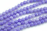 Lilac - JADE Smooth Round- 6mm 8mm 10mm 12mm-Full Strand 15.5 inch Strand AAA Quality