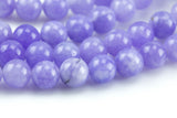 Lilac - JADE Smooth Round- 6mm 8mm 10mm 12mm-Full Strand 15.5 inch Strand AAA Quality