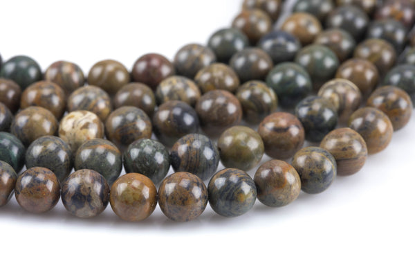 Natural Waterstone Jasper, High Quality in Round, 6mm, 8mm, 10mm, 12mm -Full Strand 15.5 inch Strand Smooth Gemstone Beads