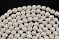 Natural Mystic Pale Peach Tan Silverite Round Faceted 6mm 8mm 10mm Full Strand 15.5" AAA Quality Gemstone Beads