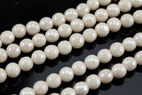 Natural Mystic Pale Peach Tan Silverite Round Faceted 6mm 8mm 10mm Full Strand 15.5" AAA Quality Gemstone Beads