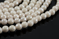 Natural Mystic Pale Peach Tan Silverite Round Faceted 6mm 8mm 10mm Full Strand 15.5" AAA Quality Gemstone Beads