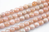 Natural MYSTIC Peach SILVERITE Faceted Round- Full Strand 15.5 inch Strand Gemstone Beads