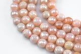 Natural MYSTIC Peach SILVERITE Faceted Round- Full Strand 15.5 inch Strand Gemstone Beads