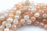 Natural MYSTIC PINK SILVERITE Faceted Round- Full Strand 15.5 inch Strand Gemstone Beads