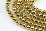 THICK GOLD COATED Hematite Smooth Round - 2mm 3mm 4mm 6mm 8mm 10mm - Very High quality gold plating / coating